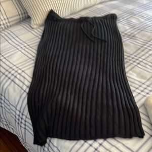 Black Ribbed Knit Skirt